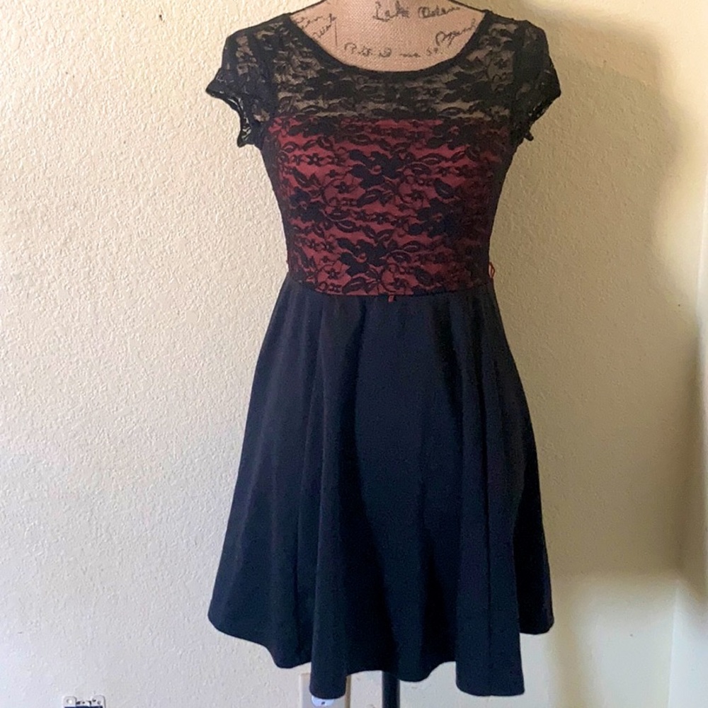 Lace Overlay Circle Dress